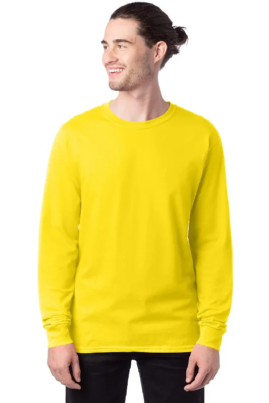 short sleeve v-neck shirt -Hanes Mens ComfortSoft Long Sleeve Crewneck T-Shirt - Athletic Yellow