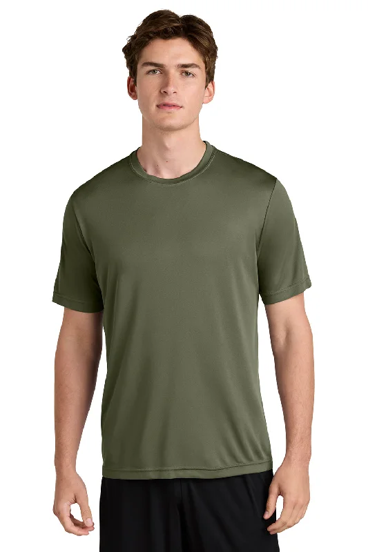 fashionable short sleeve dress shirt -Sport-Tek Mens Competitor Moisture Wicking Short Sleeve Crewneck T-Shirt - Olive Drab Green