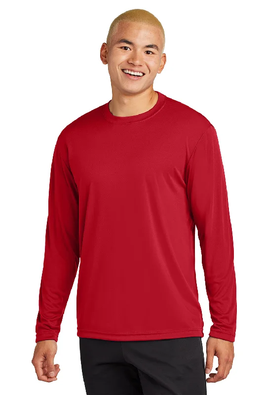 short sleeve raglan t-shirt for men -Sport-Tek Mens Competitor Moisture Wicking Long Sleeve Crewneck T-Shirt - True Red