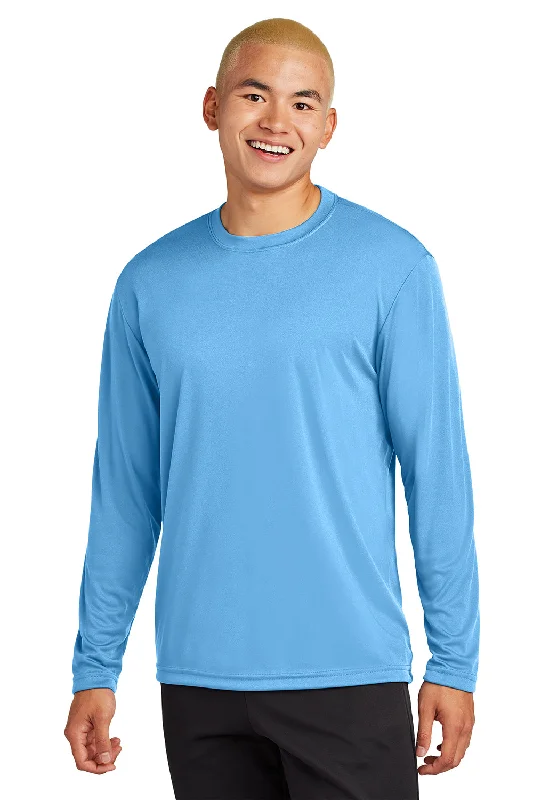 basic short sleeve t-shirt for layering -Sport-Tek Mens Competitor Moisture Wicking Long Sleeve Crewneck T-Shirt - Carolina Blue