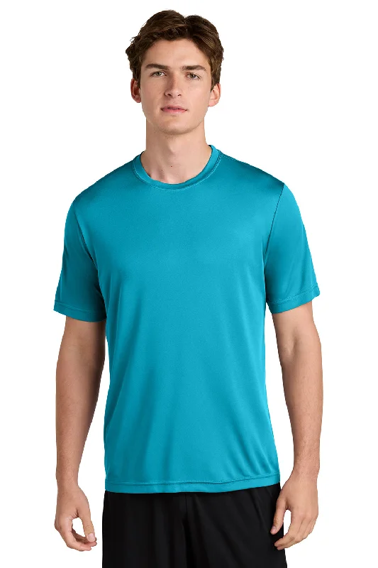 casual graphic short sleeve tee -Sport-Tek Mens Competitor Moisture Wicking Short Sleeve Crewneck T-Shirt - Atomic Blue