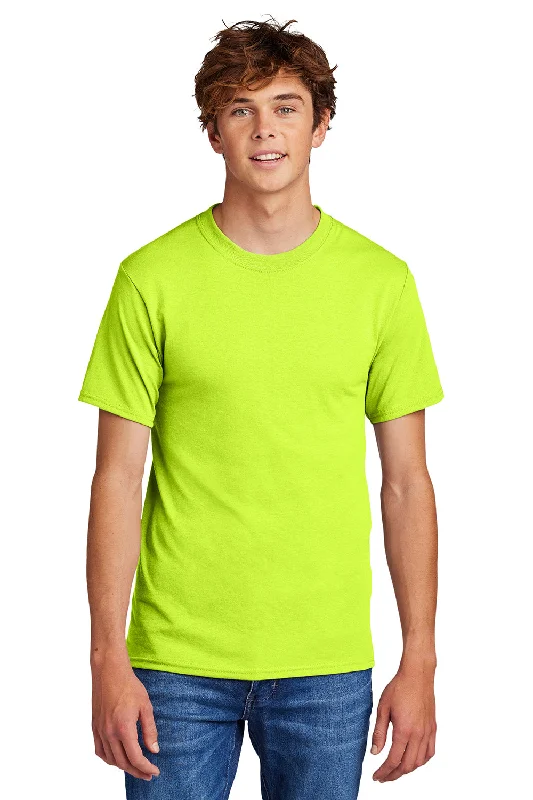 men’s short sleeve casual button-up -Port & Company Mens Core Short Sleeve Crewneck T-Shirt - Safety Green