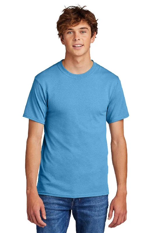 plus size short sleeve t-shirt -Port & Company Mens Core Short Sleeve Crewneck T-Shirt - Aquatic Blue