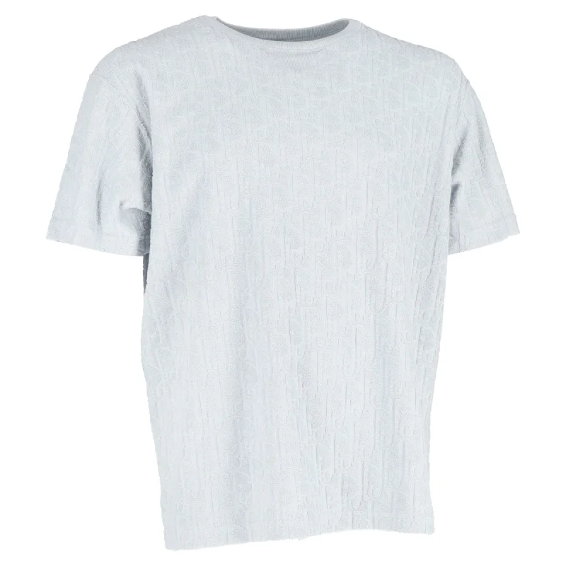 short sleeve crop top for women -Dior Oblique Crewneck T-Shirt in Grey Cotton