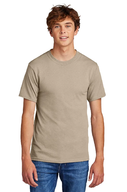 lightweight graphic short sleeve shirt -Port & Company Mens Core Short Sleeve Crewneck T-Shirt - Desert Sand