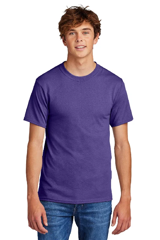 basic short sleeve t-shirt for layering -Port & Company Mens Core Short Sleeve Crewneck T-Shirt - Purple