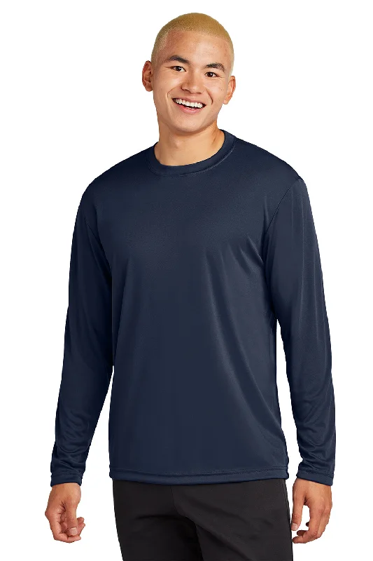 colorful short sleeve t-shirt for summer -Sport-Tek Mens Competitor Moisture Wicking Long Sleeve Crewneck T-Shirt - True Navy Blue