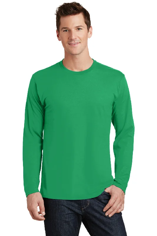 oversized short sleeve shirt -Port & Company Mens Fan Favorite Long Sleeve Crewneck T-Shirt - Athletic Kelly Green