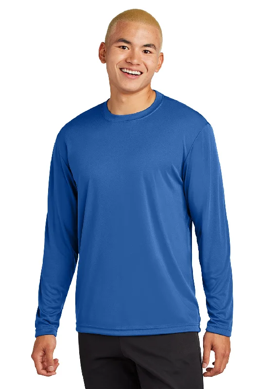 short sleeve t-shirt for beach -Sport-Tek Mens Competitor Moisture Wicking Long Sleeve Crewneck T-Shirt - Royal Blue