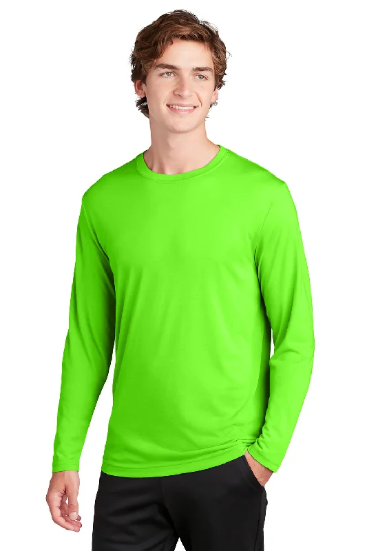 trendy men’s short sleeve t-shirt -Sport-Tek Mens Competitor Moisture Wicking Long Sleeve Crewneck T-Shirt - Neon Green