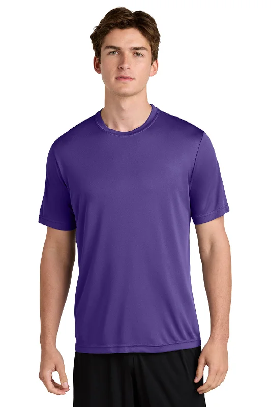 premium short sleeve shirt for travel -Sport-Tek Mens Competitor Moisture Wicking Short Sleeve Crewneck T-Shirt - Purple