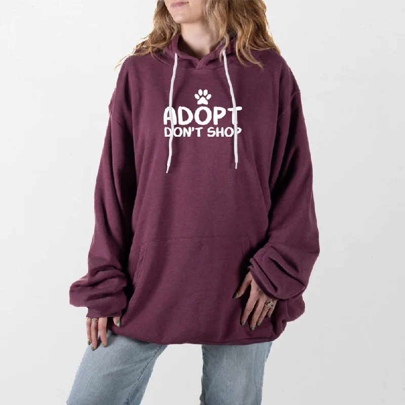 hoodie with unique zip designs -Adopt Dont Shop Giant Hoodie