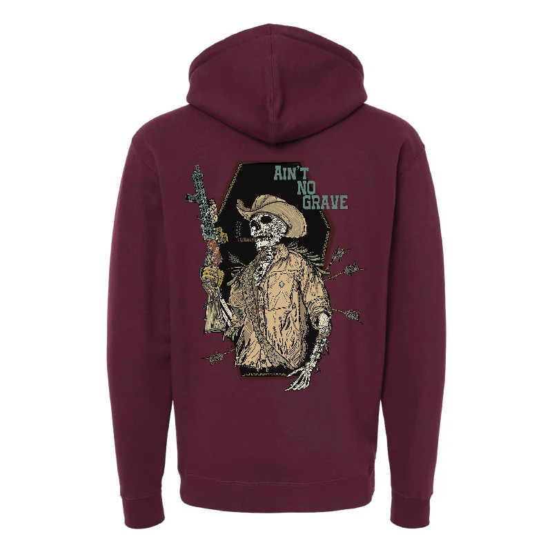 hoodie with graphic art prints -Ain't No Grave Hoodie