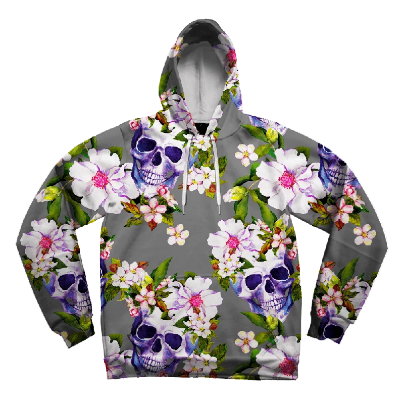 hoodie for relaxed mornings -Blooming Skull Unisex Hoodie