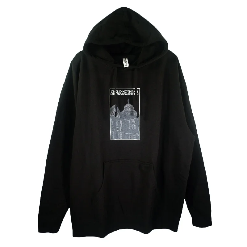 hoodie with smooth finish -Here And Nowhere Else Black - Pullover