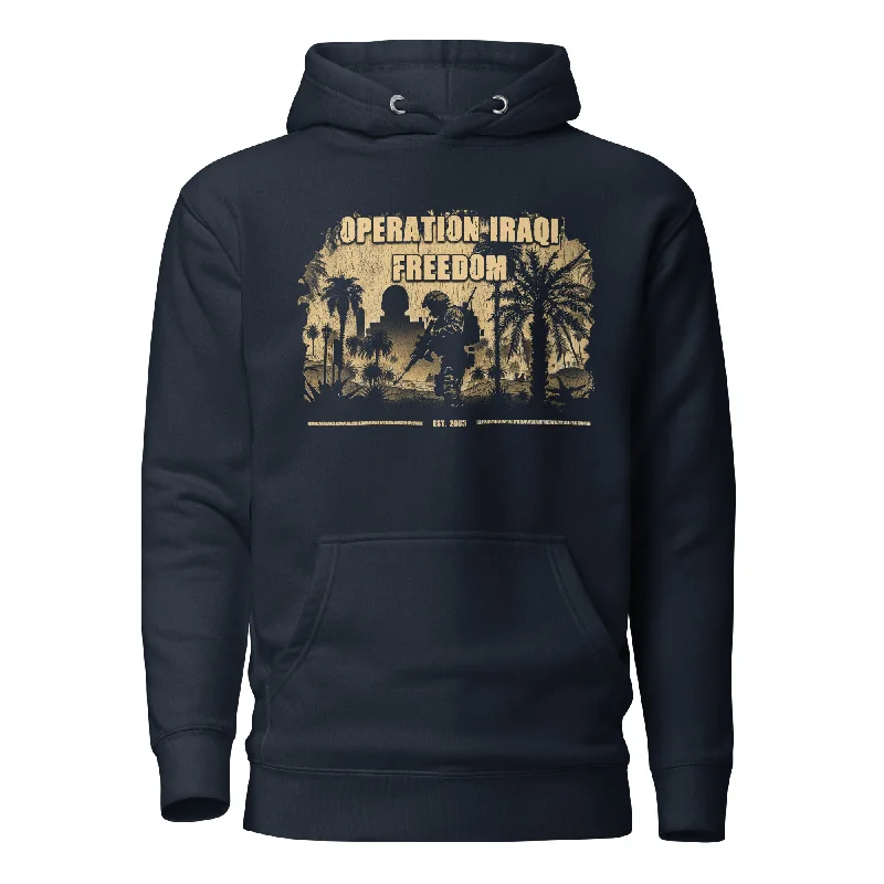 hoodie for warm autumn days -Operation Iraqi Freedom 20th Anniversary Hoodie