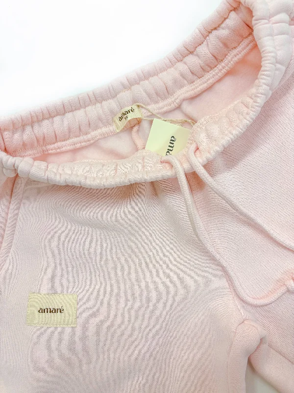 hoodie with designer logo -COZY Bottoms (pink marshmallow)