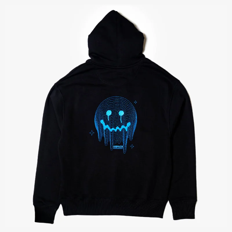 hoodie for layering with shirts -Deface TOPO Hoodie (Black/Electric)