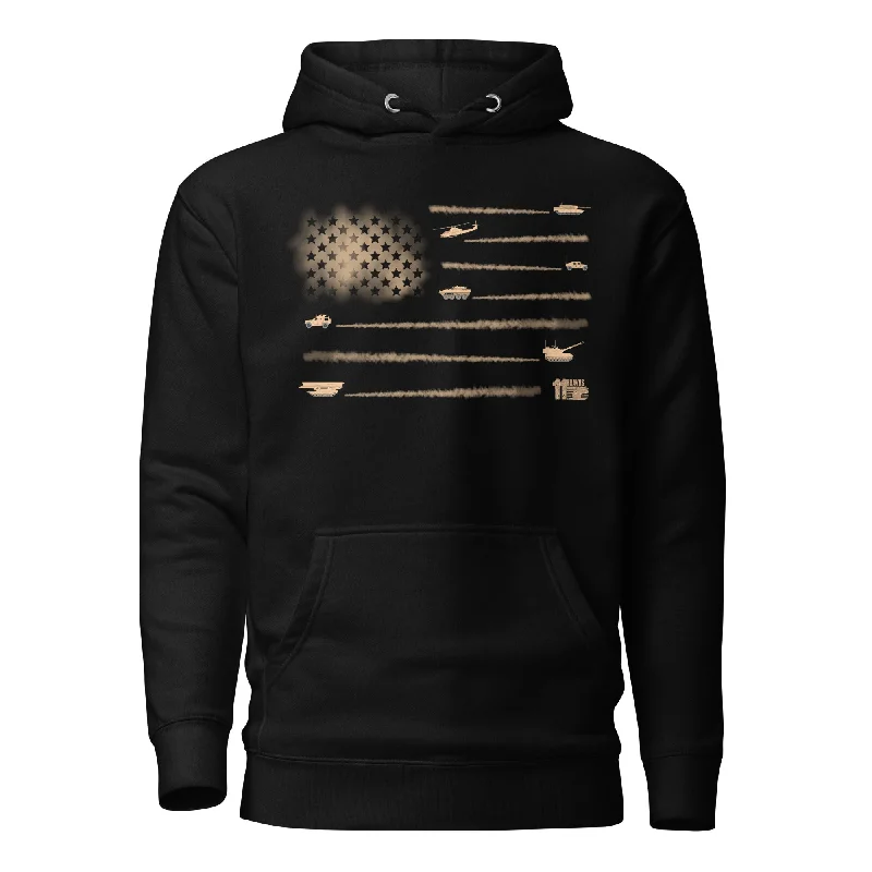 hoodie with sleek neckline -Desert Dust Flag Hoodie