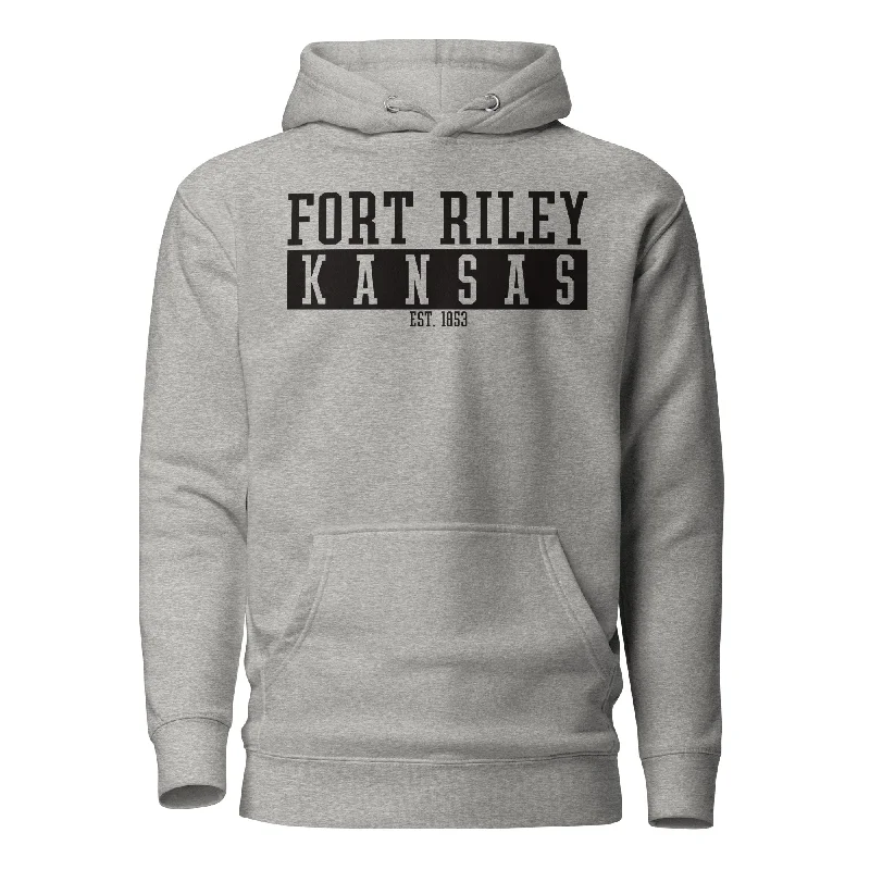 hoodie with reflective logos -Fort Riley Hoodie