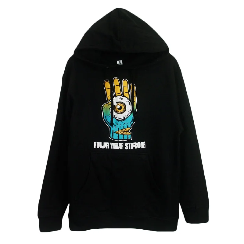 hoodie with tailored sleeves -Eyeball Black - Pullover