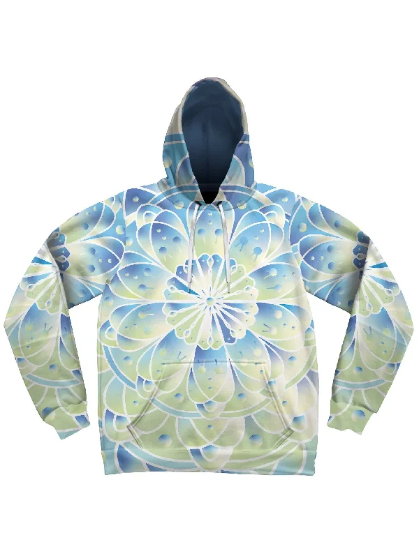 hoodie with subtle luxury details -Indigo Ice Mandala Unisex Hoodie