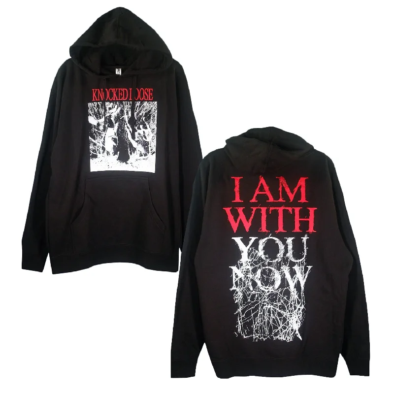 hoodie for layering in colder months -I Am With You Now Black - Pullover