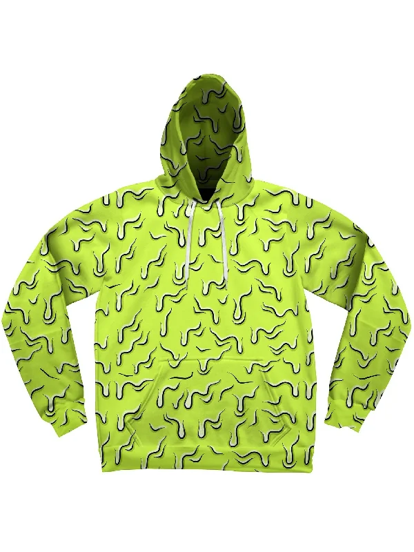 hoodie with large graphic logo -Neon Drippy (Green) Unisex Hoodie