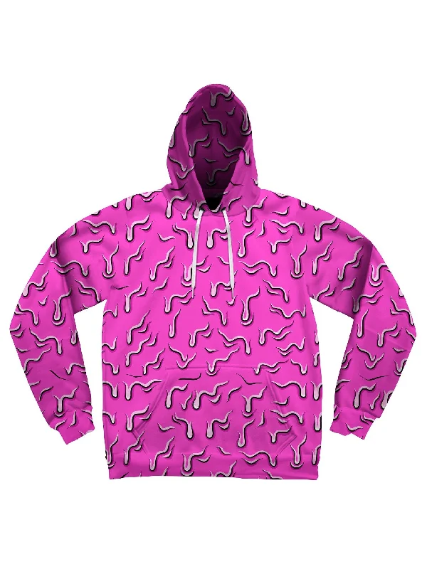 hoodie with double layers -Neon Drippy (Pink) Unisex Hoodie