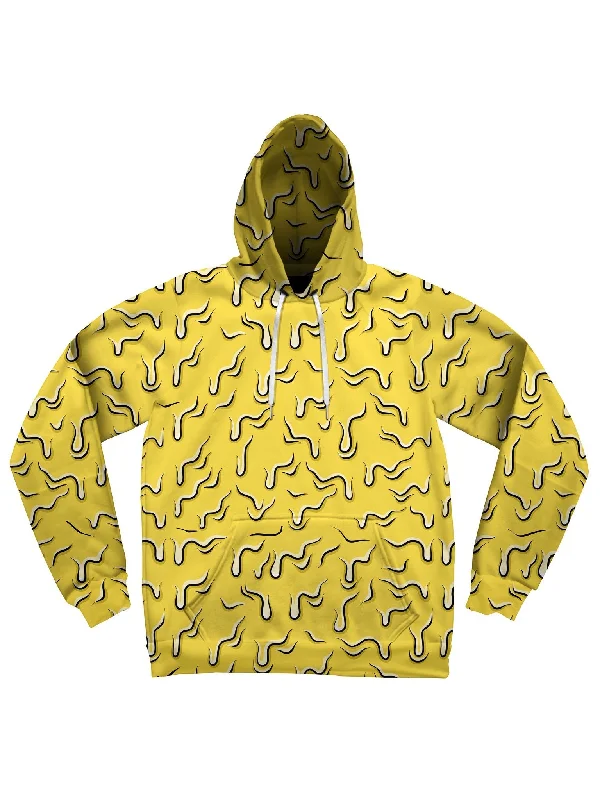 hoodie with oversized sleeves -Neon Drippy (Yellow) Unisex Hoodie