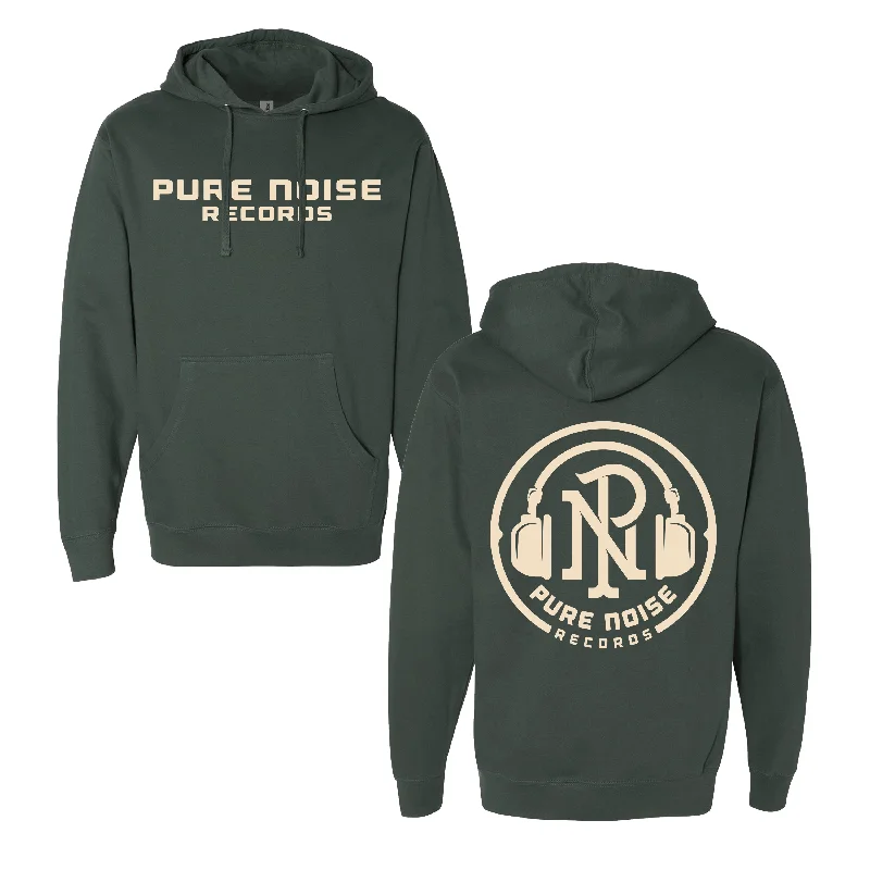 hoodie with loose hood design -Logo Alpine Green - Pullover