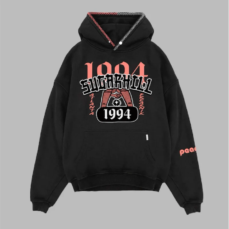 hoodie with smooth finish -Sugarhill 1994 Hoodie Black