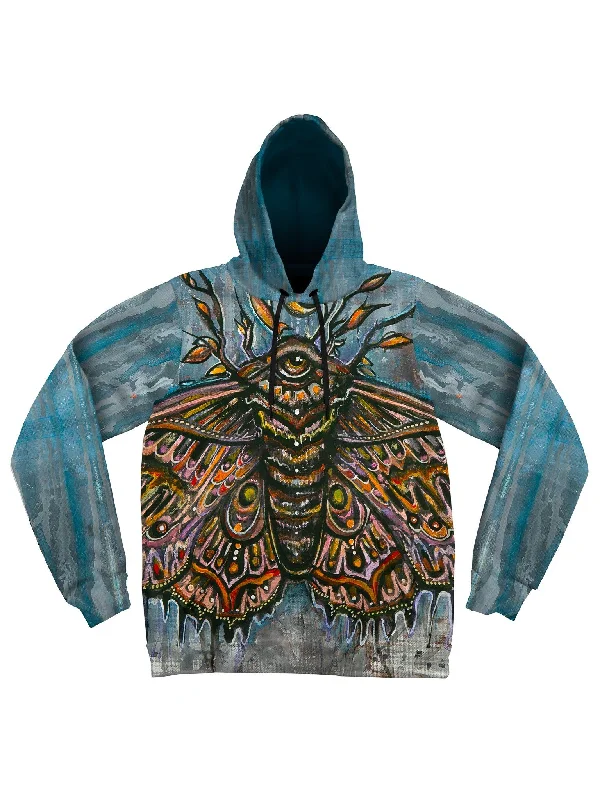 hoodie with loose hood design -Third Eye Moth Unisex Hoodie