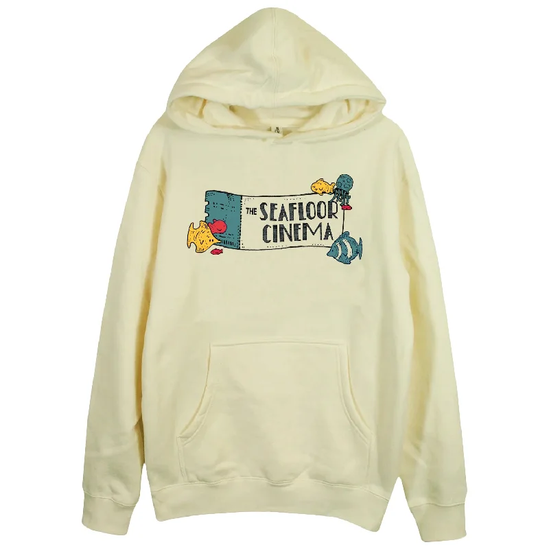 hoodie with simple, elegant design -The Seafloor Cinema Bone - Hoodie