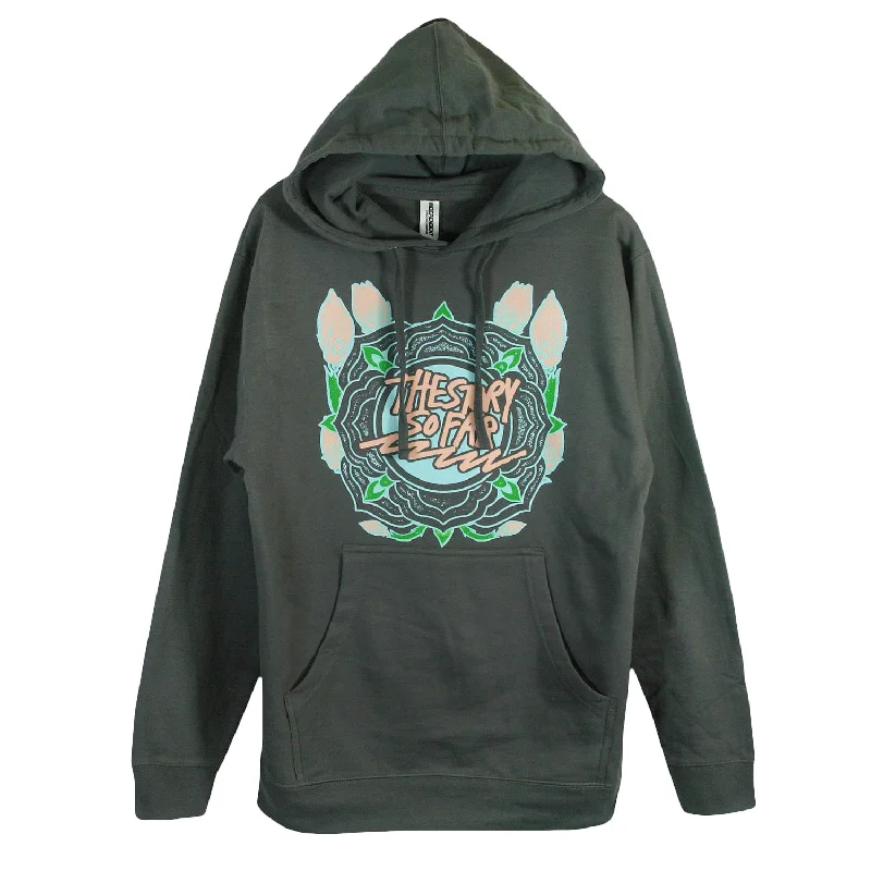 hoodie for a cool, relaxed look -Flower Charcoal - Pullover