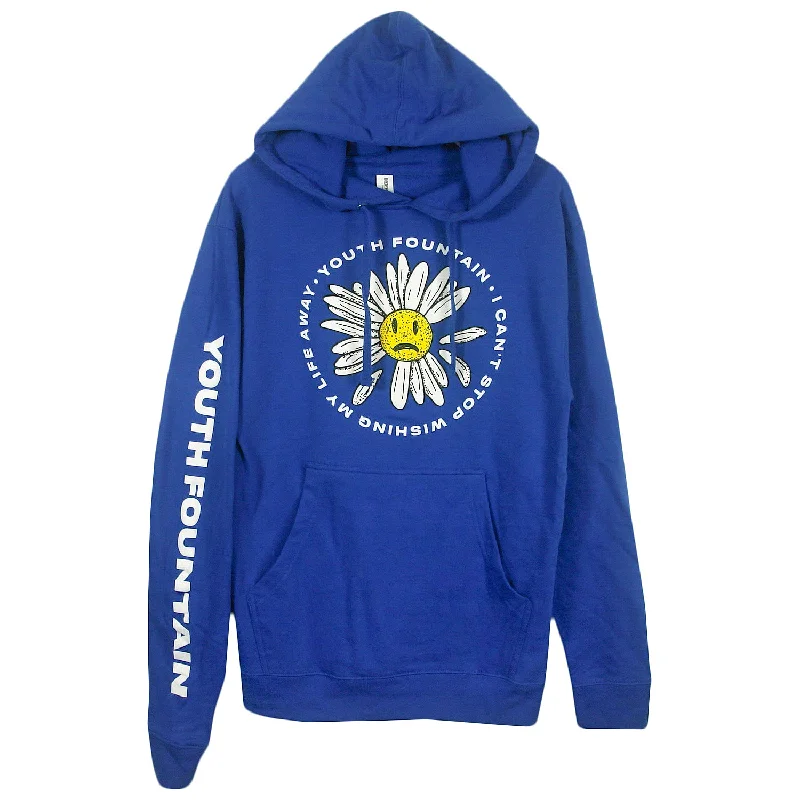 hoodie for afternoon walks -Daisy Royal Blue - Pullover