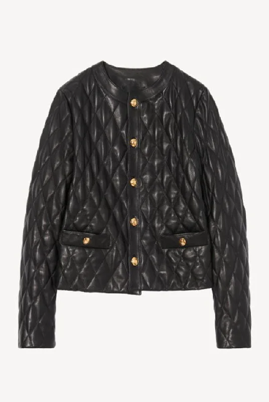 women’s lightweight jacket-Amy Quilted Leather Jacket