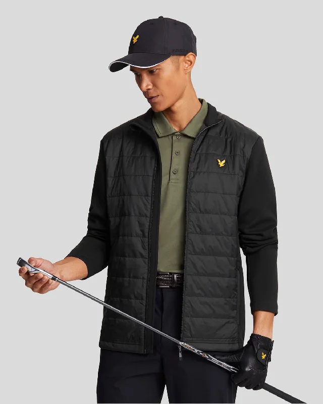 women’s zip up jacket-Baffle Quilted Golf Full Zip Jacket