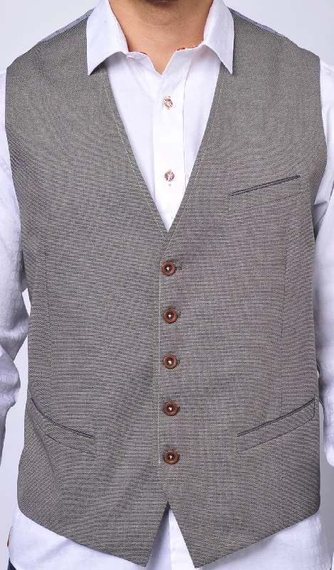 classic wool jacket-Black and White Pin Dot Vest