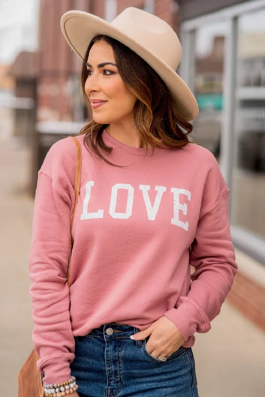 hoodie for chilly beach days -Bold Love Graphic Crewneck