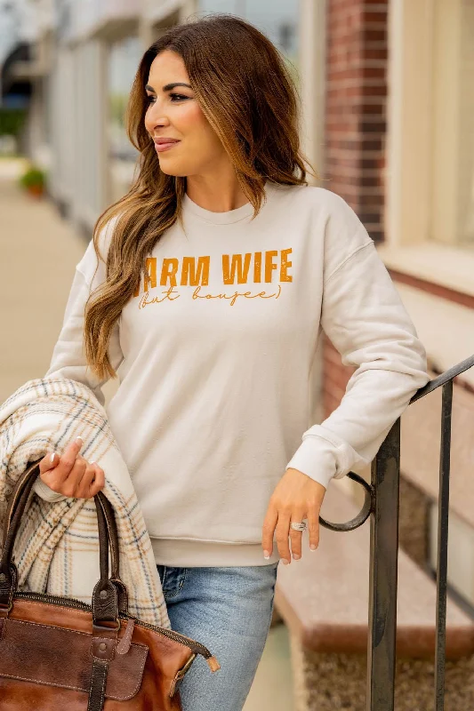 hoodie for warm autumn days -Boujee Farm Wife Graphic Crewneck