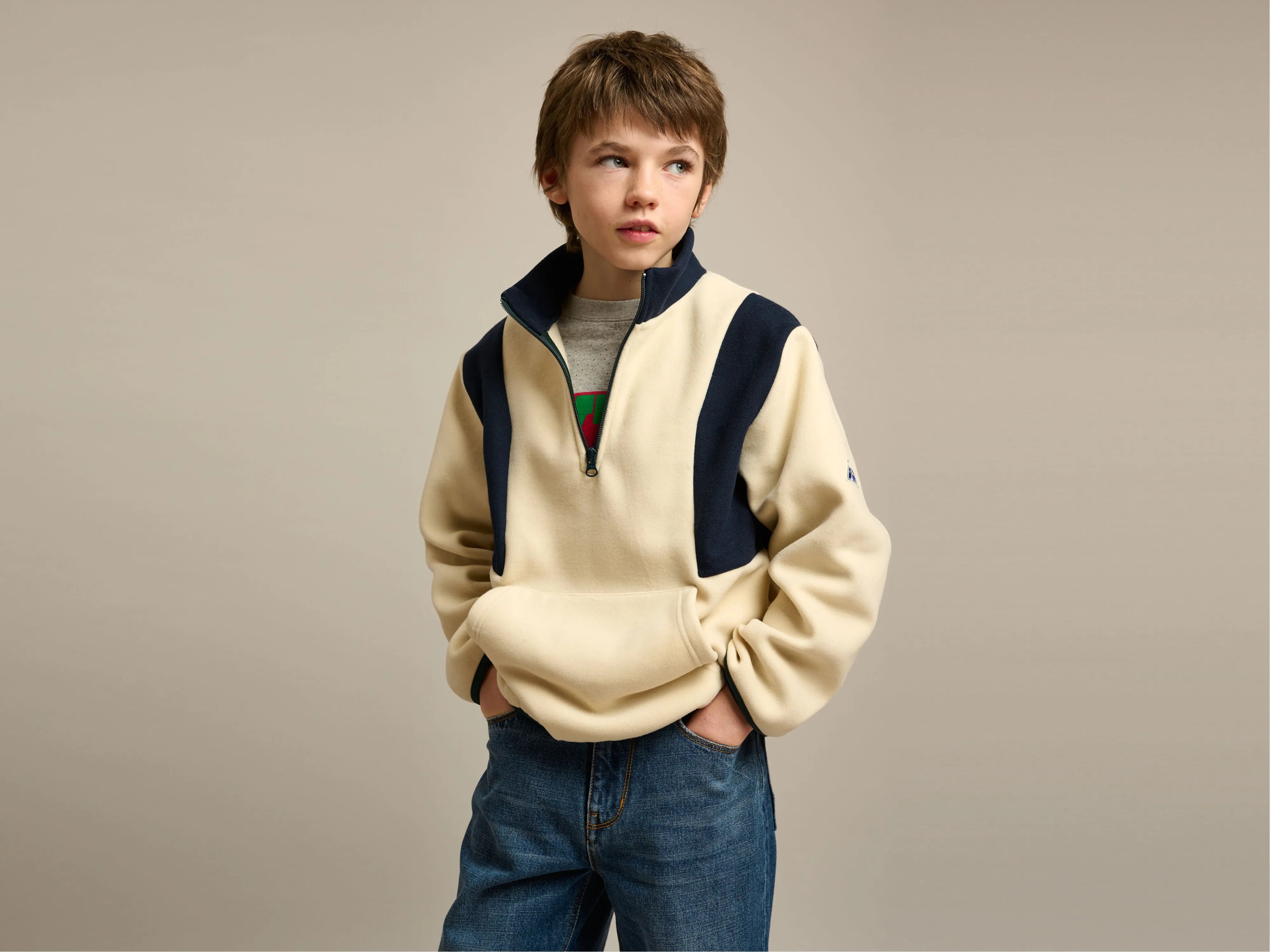 hoodie for the perfect fit -Faris zipped-collar sweatshirt   (242 / B / SUGARCANE)