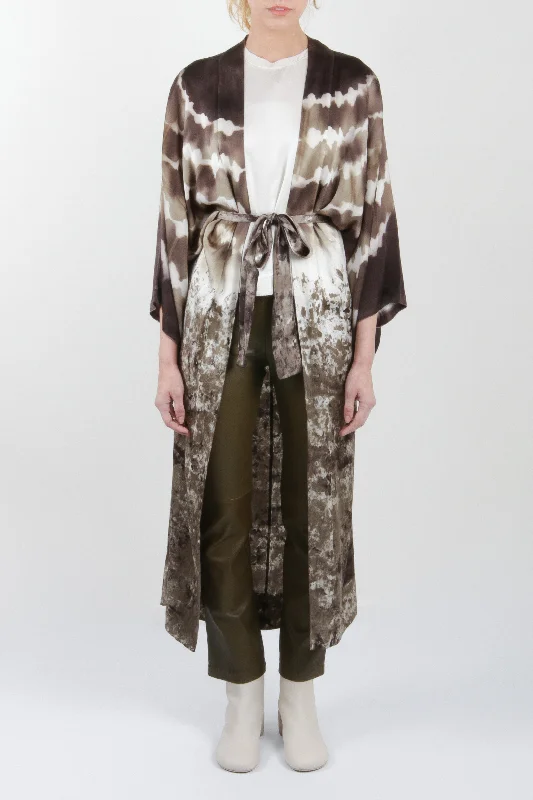 cold weather jacket for women-Camou Batik Kimono