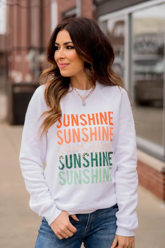 hoodie for daily wear -Cascading Sunshine Graphic Crewneck