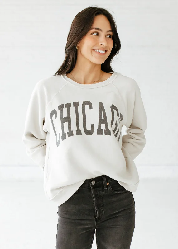 hoodie for casual wear all year -Chicago Classic Crew Sweatshirt - Vintage Stone