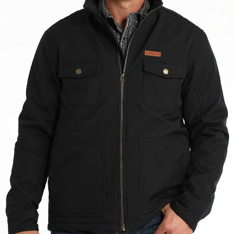 sleek winter jacket for men-Cinch Men's Concealed Carry Bonded Jacket in Black