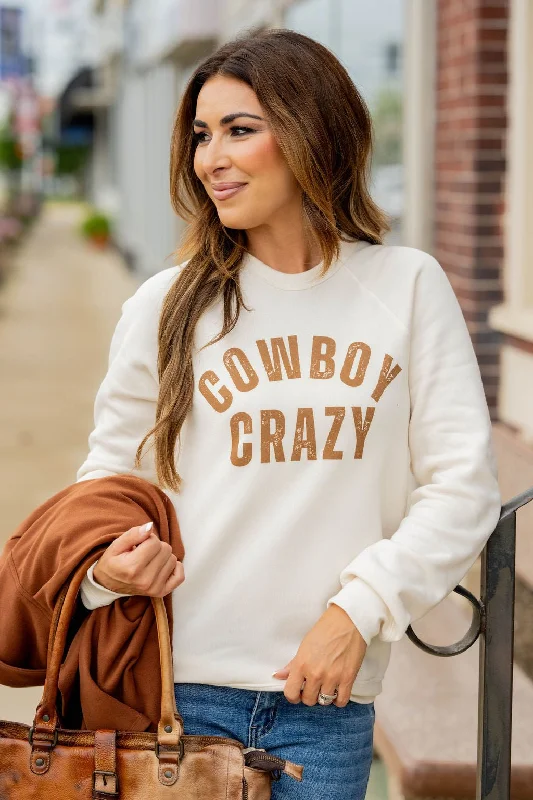 hoodie for cozy movie nights -Cowboy Crazy Graphic Crewneck