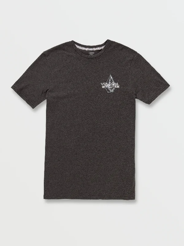 men’s short sleeve casual button-up -Cyphy Short Sleeve Tee - Dark Black Heather