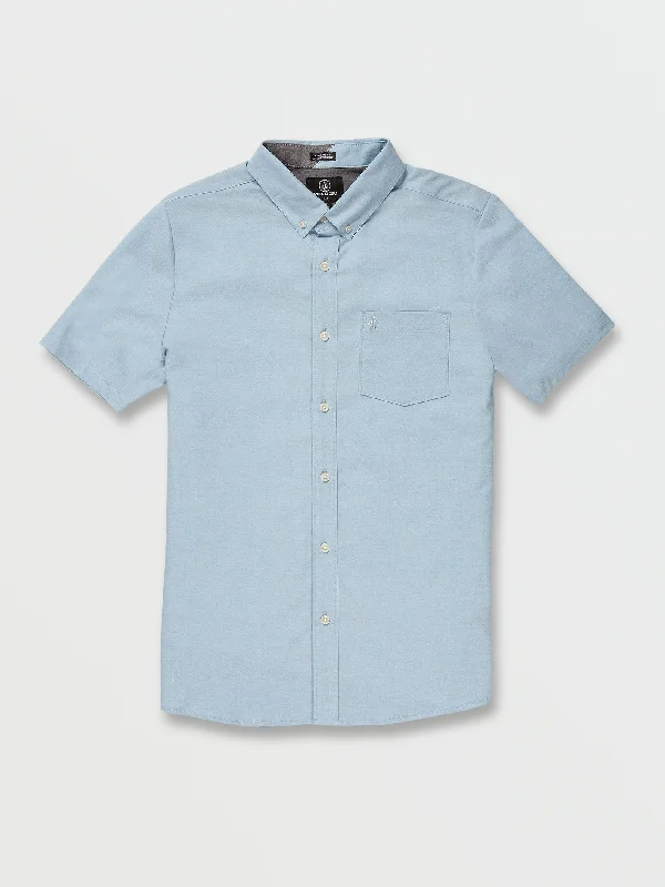 classic cotton short sleeve t-shirt -Everett Oxford Short Sleeve Shirt - Artic Blue