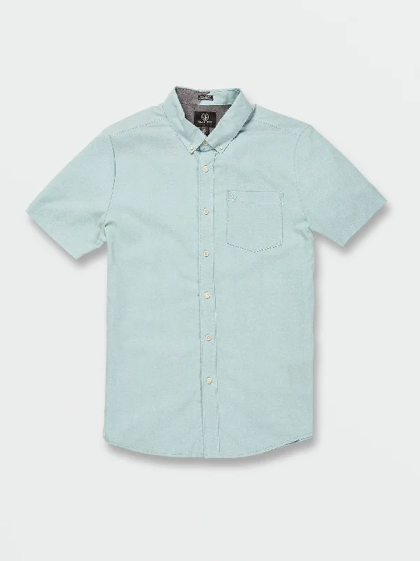 short sleeve t-shirt for athletic performance -Everett Oxford Short Sleeve Shirt - Cali Blue Heather